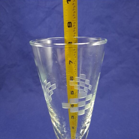 Anchor Hocking Cubist Pilsner Glass Clear Etched Design Collectible Drinkware - Picture 7 of 11